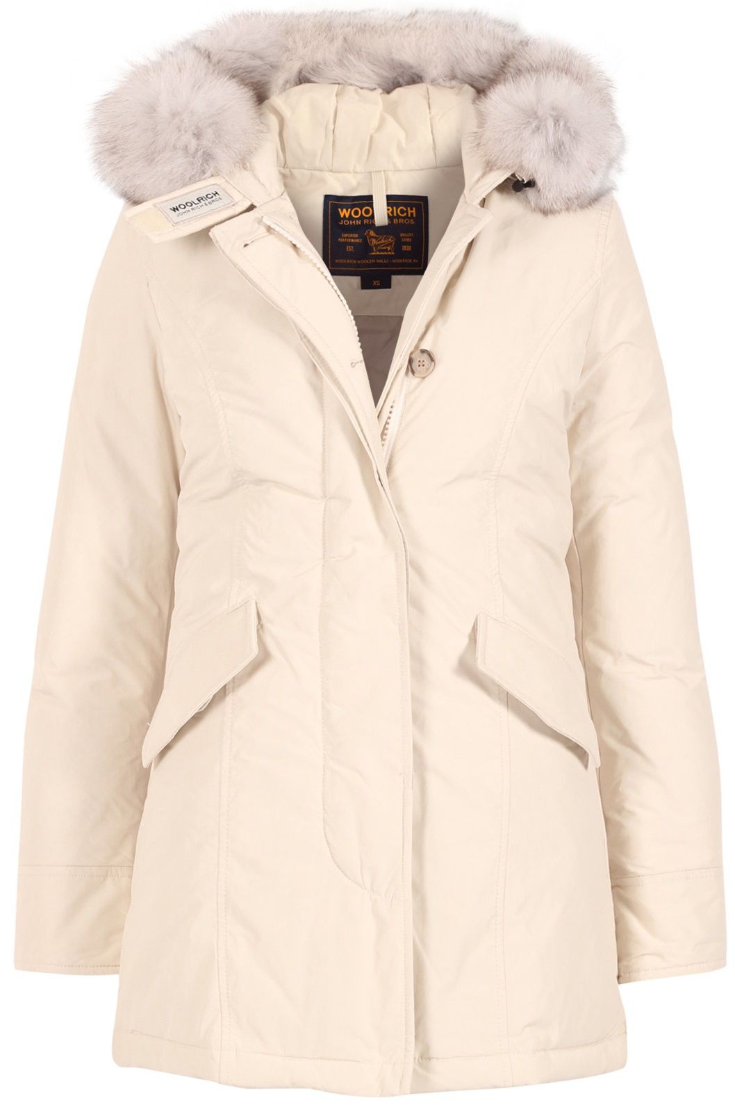 Woolrich Down Luxury Arctic Parka Fox Jas Dames Wit Maat L SoftshellWebshop
