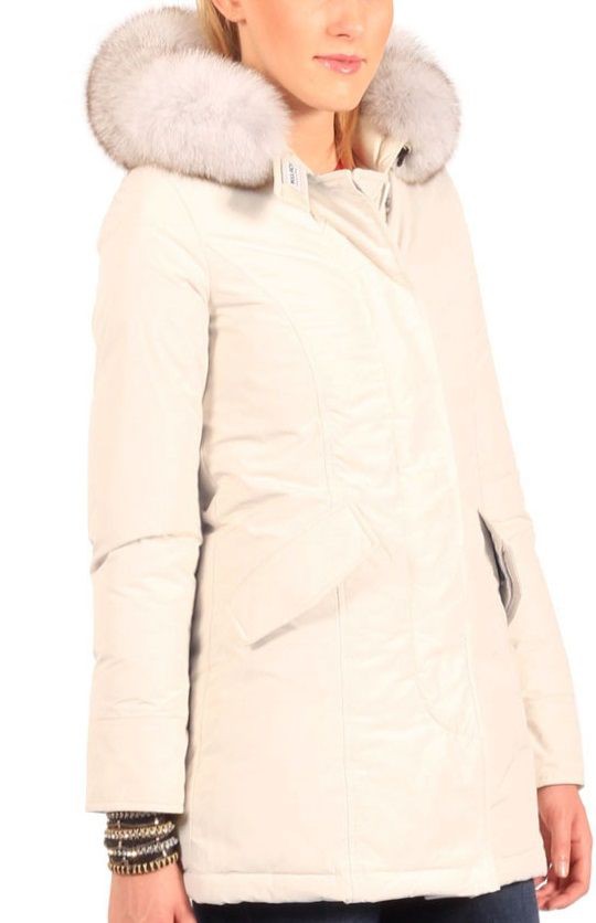 Woolrich Down Luxury Arctic Parka Fox Jas Dames Wit Maat L