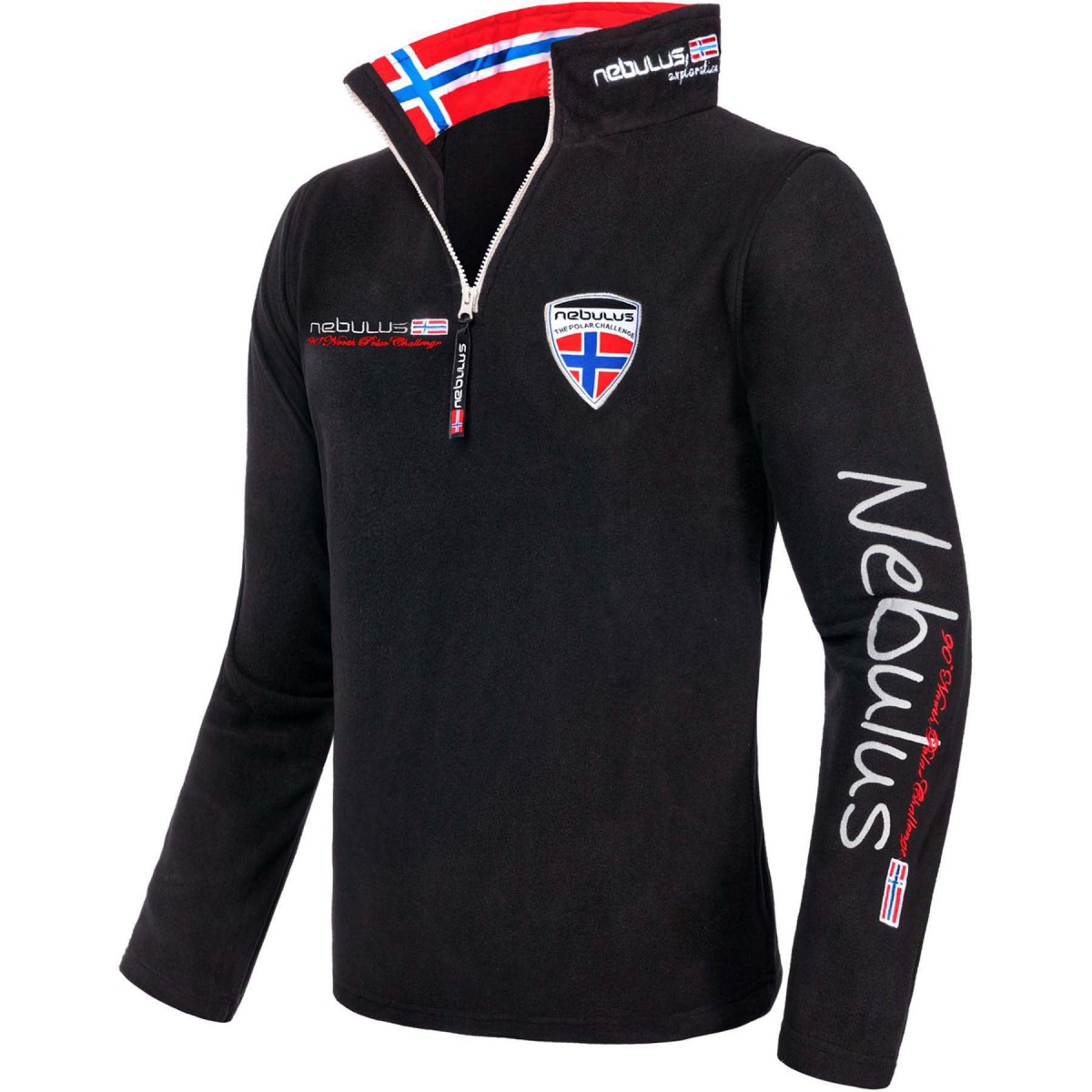 Nebulus Skandinavia Fleece Vest 4 Seizoenen Heren Half Zip Zwart SoftshellWebshop