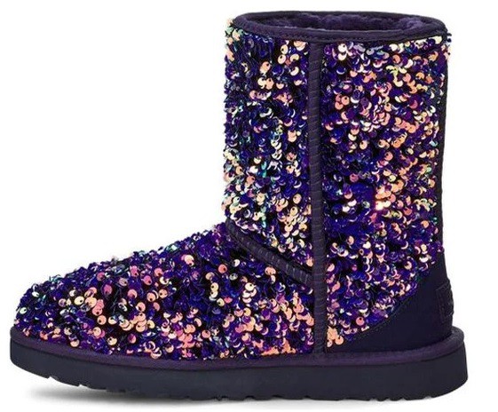 UGG Classic Short Stellar Sequin Boots Schoenen Sample Paars Maat 38