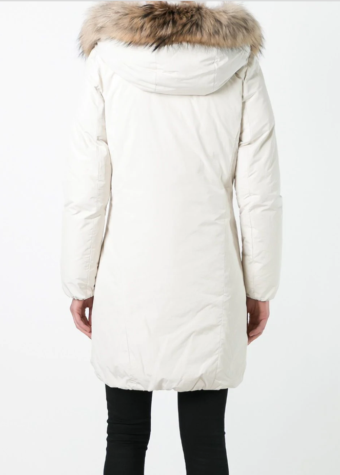 Woolrich Eugene Coat Winterjas Dames Gebroken Wit Maat S SoftshellWebshop