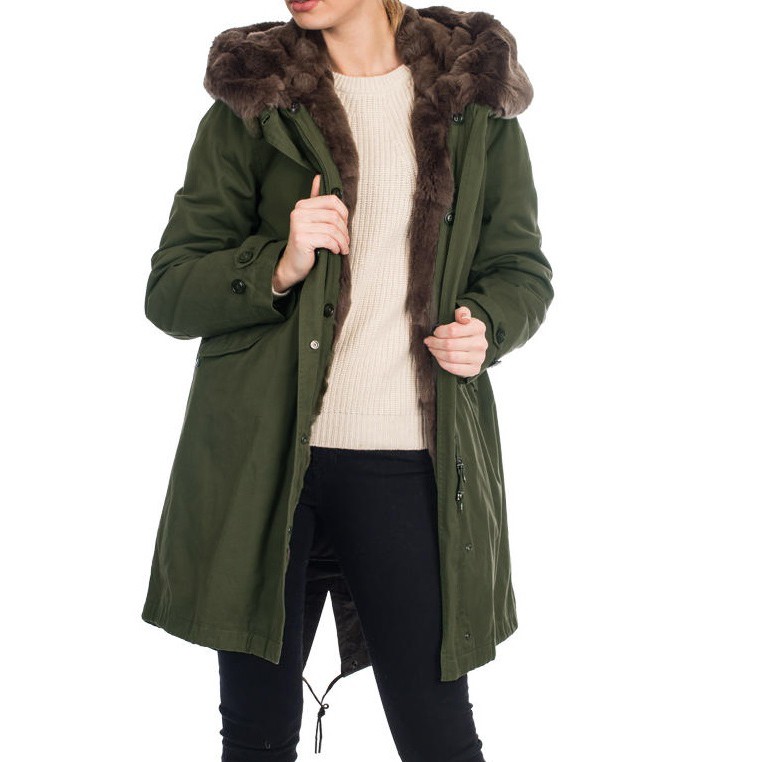 Woolrich Literary Coat Winterjas Dames Groen Maat XS | SoftshellWebshop.nl