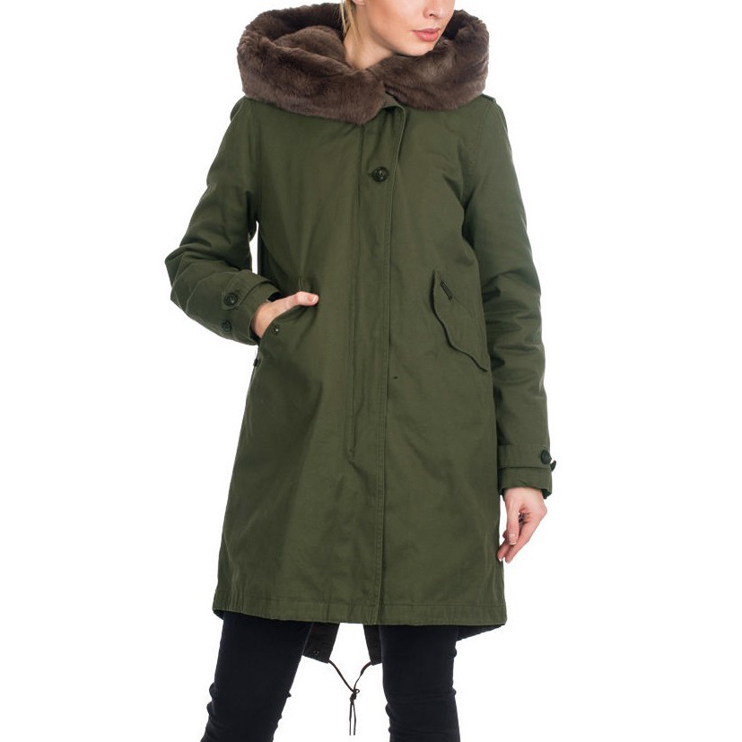 Winst Volgen Bovenstaande Woolrich Literary Coat Parka Winterjas Dames Groen - Maat XS |  SoftshellWebshop.nl