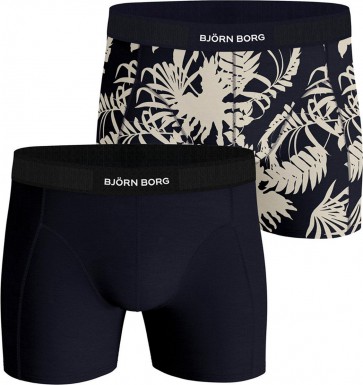 Björn Borg - Heren - 2 Pack Boxershorts - Blauw - Witprint