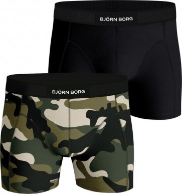 Björn Borg - Heren - 2 Pack Boxershorts - Zwart - Camouflage groen 