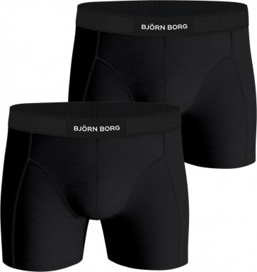 Björn Borg - Heren - Katoen Stretch - 2 Pack Boxershorts - Zwart