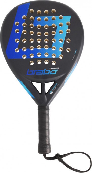  Brabo Tribute Teardrop - Zwart met Blauw - PadelRacket