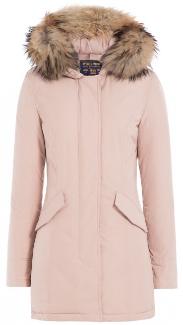 Woolrich Down Luxury Arctic Parka Fox Jas Dames Roze - Maat M