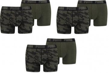 Puma - 6-pack - Boxershorts - Camo Forest Green - Maat S