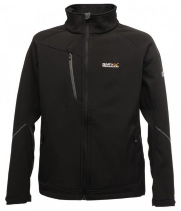 Regatta Davies Softshell Jas Heren - Zwart/Grijs