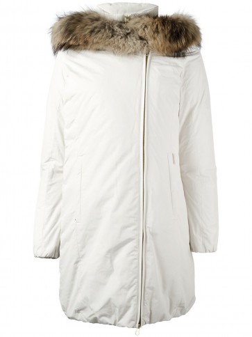 Woolrich Eugene Coat Winterjas Dames Gebroken Wit - Maat S