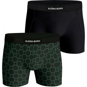 Björn Borg - Heren - 2 Pack Boxershorts - Zwart - Groenprint