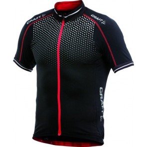 Craft - Glow - Fietsshirt - Jersey - Heren - Zwart met rood- Maat XS