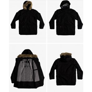 Quicksilver - Tottori - Winter Parka Jas - Jongens - Black Out - Maat M/12