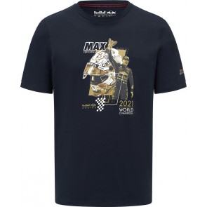 Red Bull Racing - Max Verstappen - Tribute Kampioen - T-shirt - Heren - Blauw