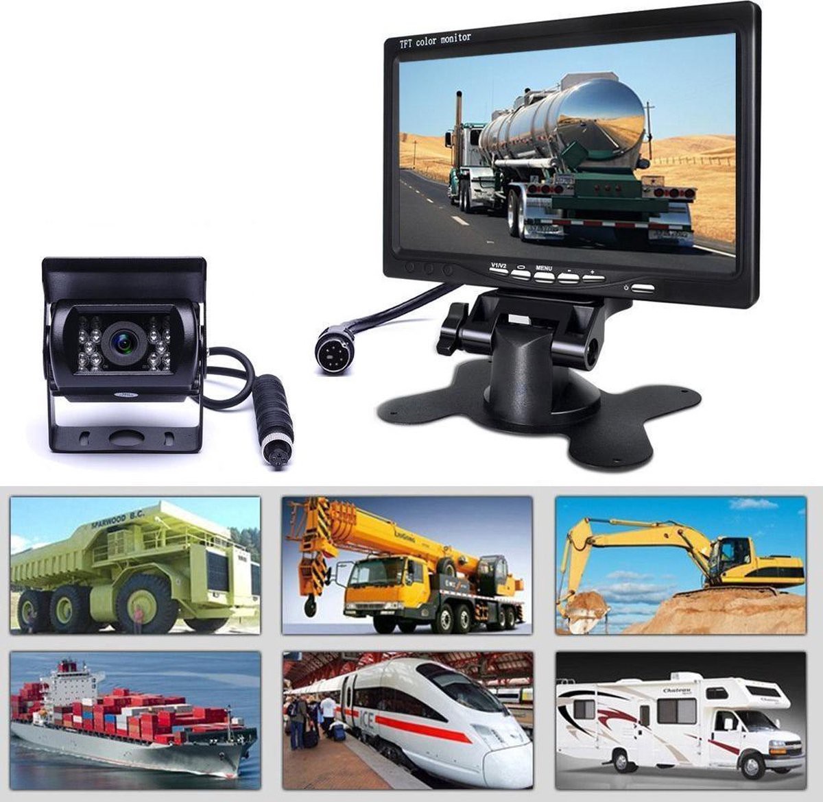 Draadloze achteruitrijcamera | LCD-monitor | Nachtzicht | Waterdicht