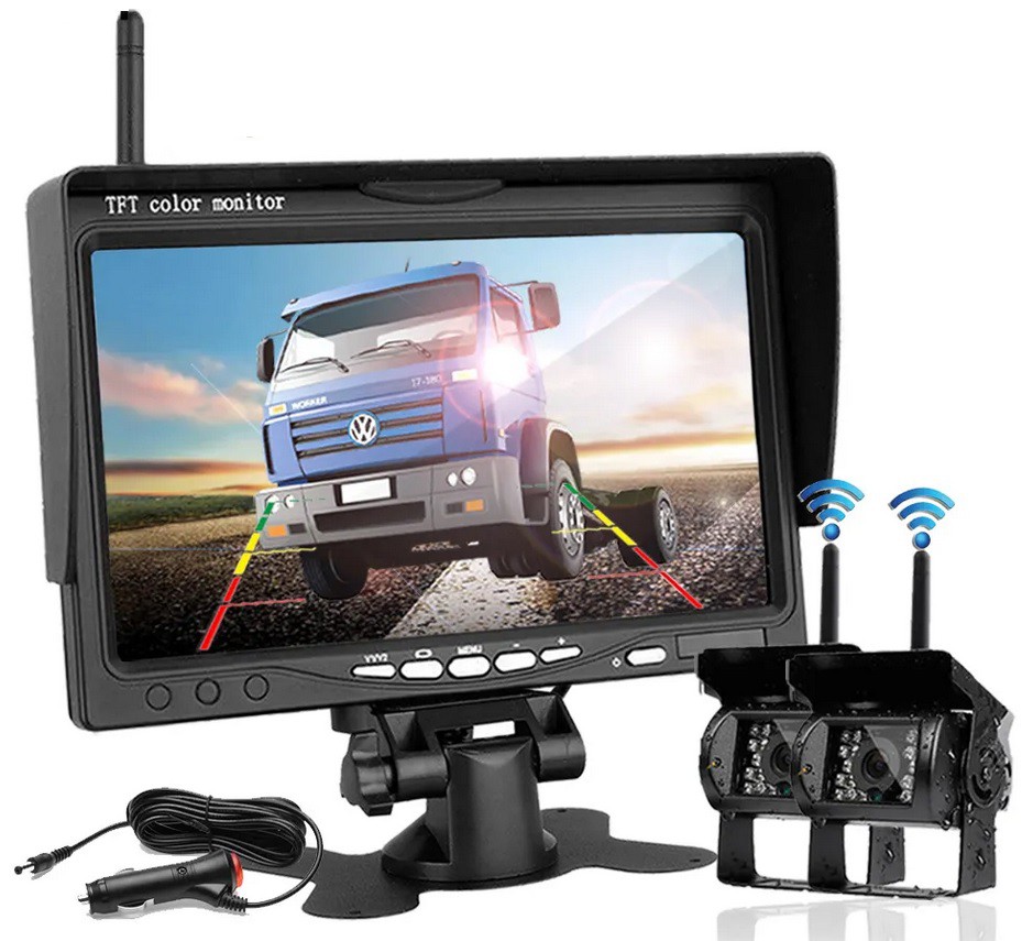 Achteruitrijcamera set 7 inch (draad) - www