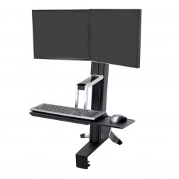 Ergotron - WorkFit-S, Dual Monitor Sit-Stand Workstation