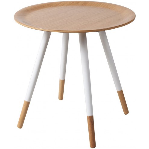 Zuiver Bamboo Disc - Bijzettafel - Wit