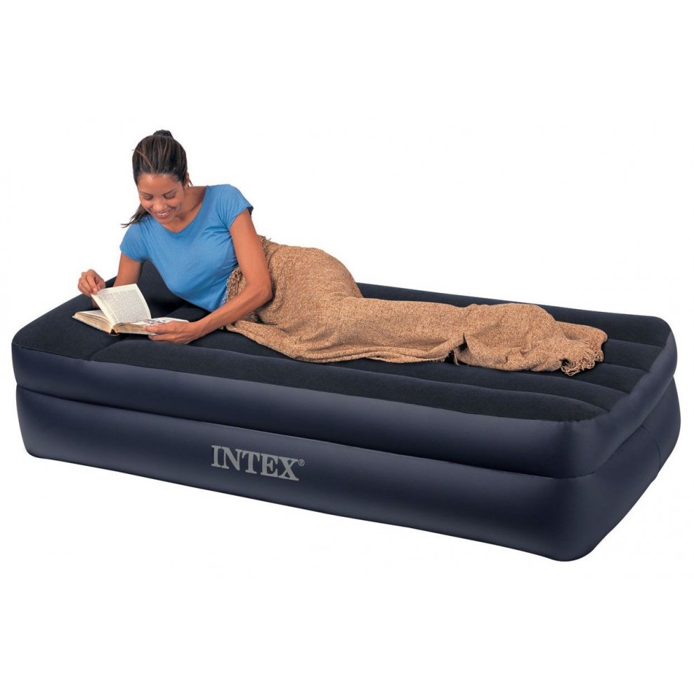 Brein oortelefoon Indirect Intex Luchtbed Rising Comfort 1-Persoons | MeerDeals.nl