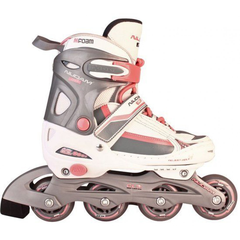 stropdas voorwoord Inactief Nijdam Junior Inlineskates Meisjes Verstelbaar - Semi-Softboot -  Wit/Roze/Grijs - 30-33 | MeerDeals.nl