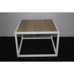 Spinder Design Diva - Salontafel - 60x60x40 - Wit/Eiken | 2e Kans