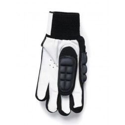 The Indian Maharadja Glove Long Finger Sr. - Zaalhockeyhandschoen - Links - Maat L - Zwart/ Wit